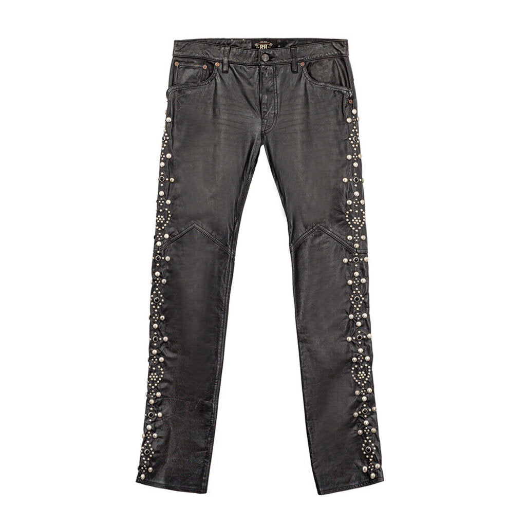 Studded Jeweled Leather Pants