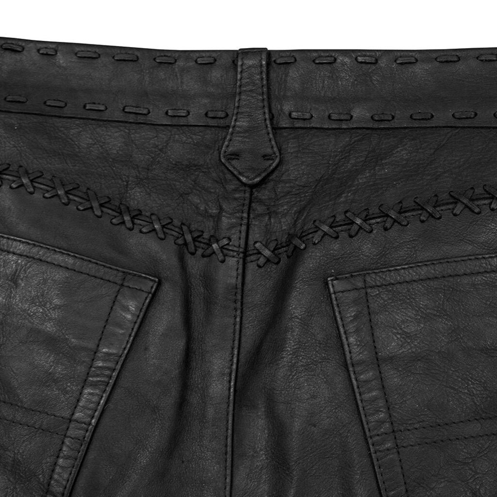 Vintage Leather Pants with Conchos & Whipstitch Trim