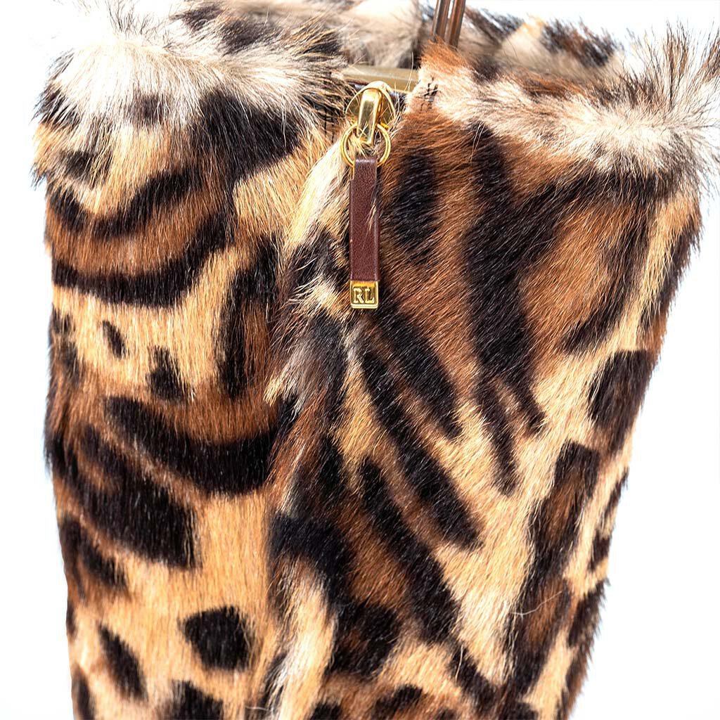 Vintage Leopard Print Heeled Boots