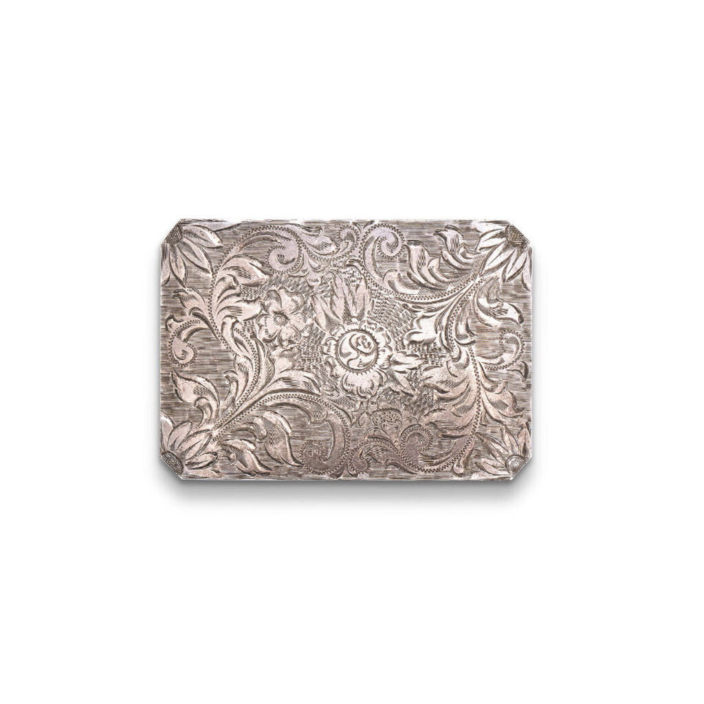 Vintage Engraved Silver Belt Buckle