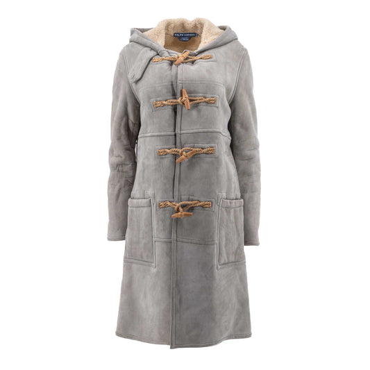 Hooded Shearling Toggle Coat