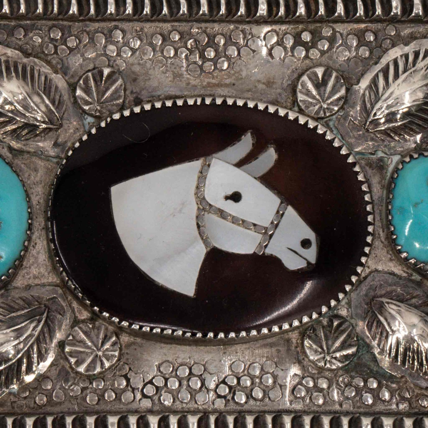 Vintage Zuni Horse Head Silver Belt Buckle